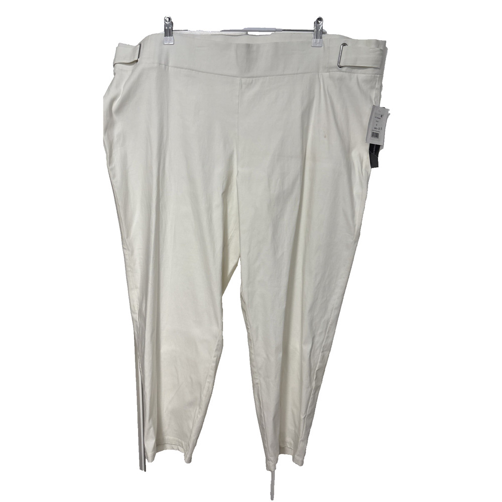 89th & Madison Women's 3X White Comfort Waist Pull‎ On Pants Spring Summer BOHO